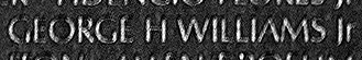 Engraved namee on The Wall of Specialist Four George Hardy Williams, Jr., U.S. Army